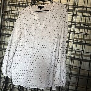 Lane Bryant White Dot Tunic Blouse 18 3d textured capsule light fresh A8